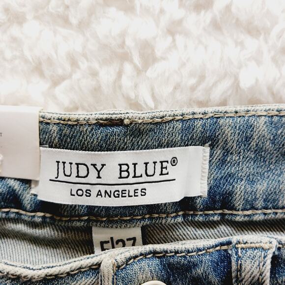 Jeans Women 7/28 High Waist Judy Blue Star Embroidered Light Wash Whimsycore - Picture 13 of 16